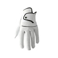 Men's white half sheepskin golf glove showing palm and finger design