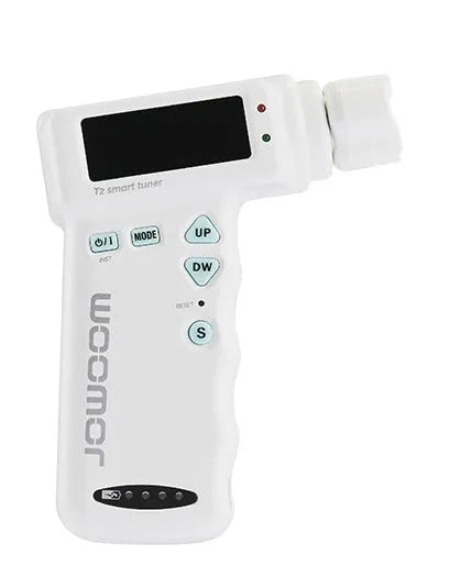 Multi-functional smart guitar tuner with string winder, colour LCD display, black and white, for acoustic and electric guitars