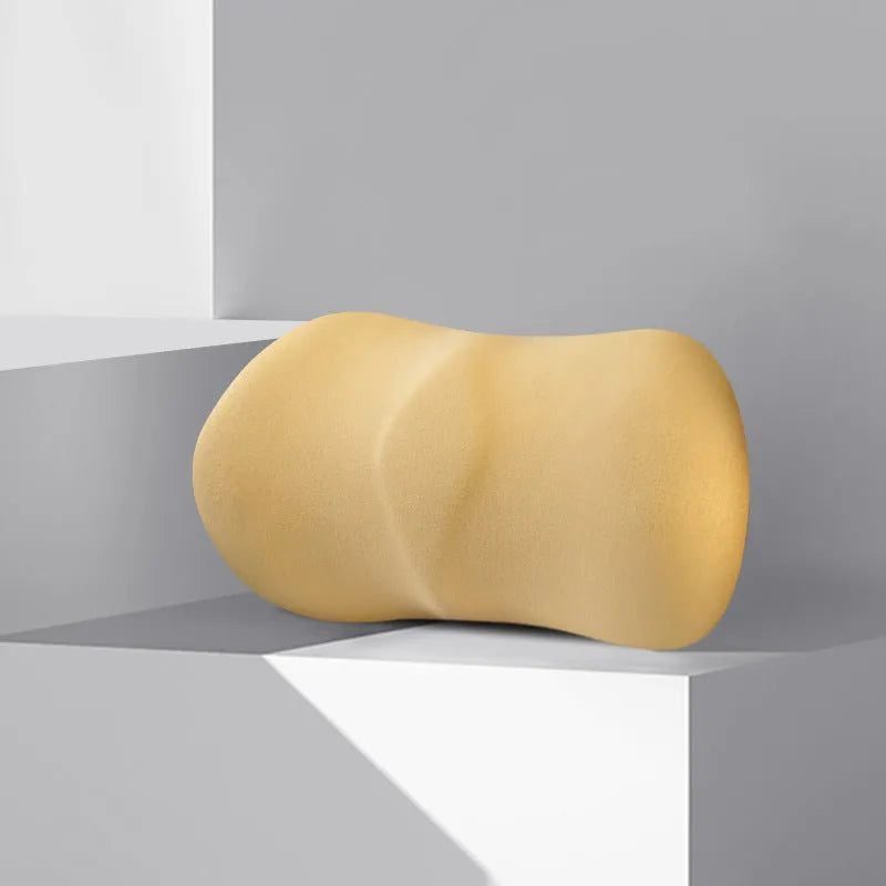Car seat headrest pillow and lumbar support pillow set in multiple colours with synthetic fibre filler