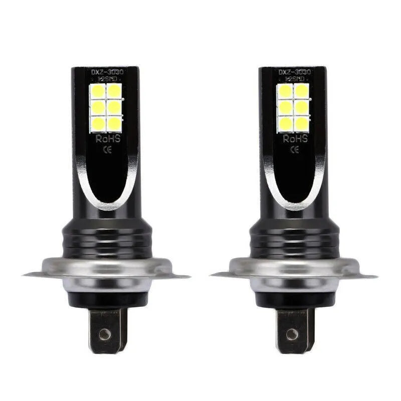 Single H7 110W LED car fog light with 12 SMD beads and aluminium white housing