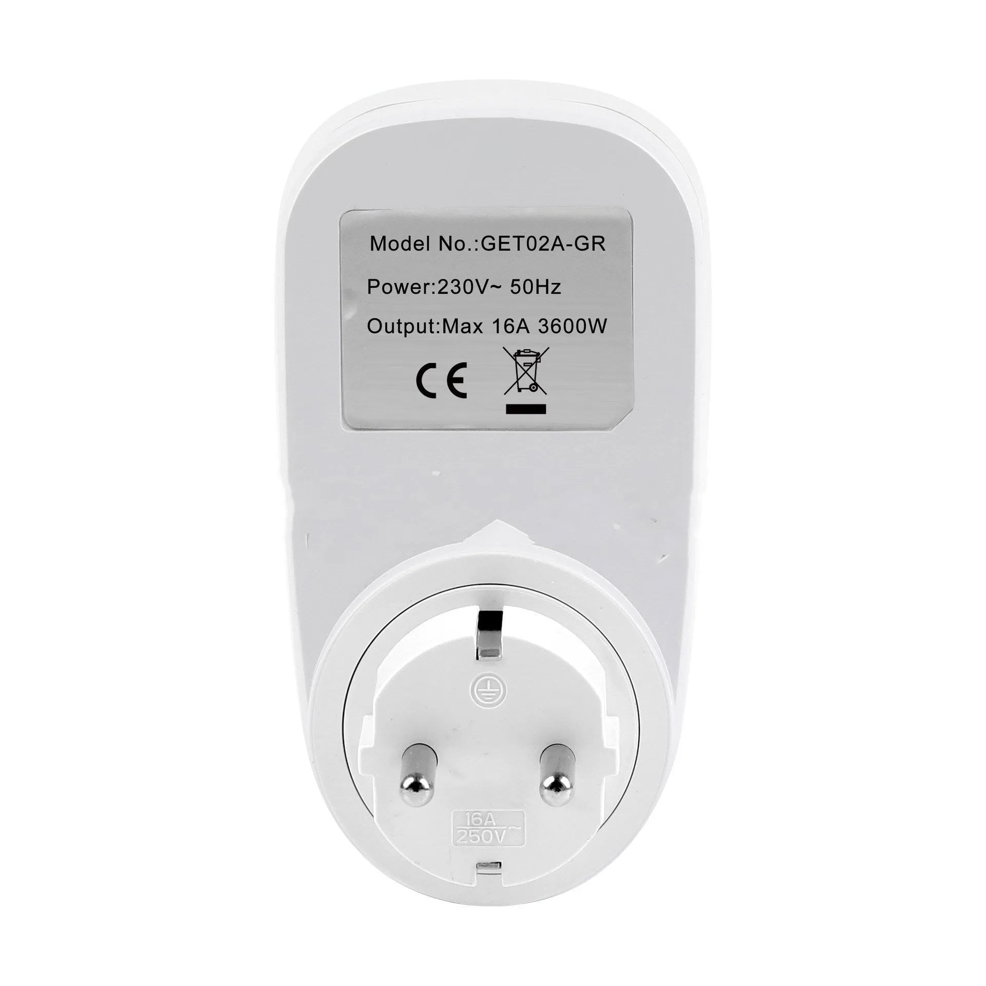 White digital timer timing programming socket with 7-day 20-group schedule, EU/UK/US plug options