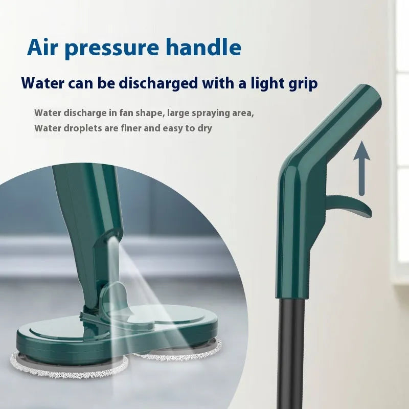 Wireless floor cleaning robot in S5 Green colour showing sweeping brushes and mopping pad attachment