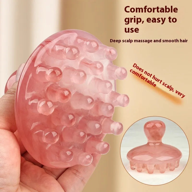 Brown plastic disc massage comb with 21 teeth for head meridian health massage