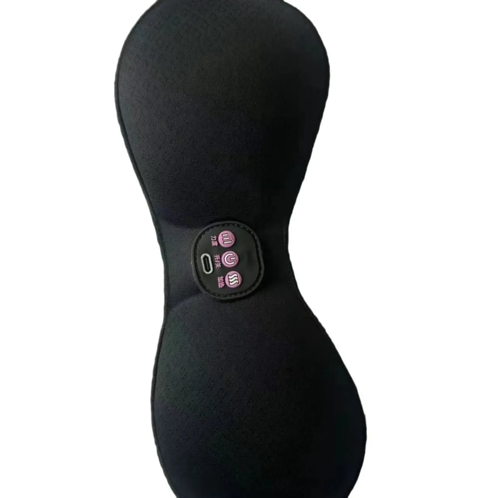 Black electric massage chest stickers with 3-key English control interface for breast stimulation