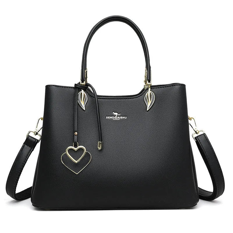 Women's messenger bag in PU material with multi-layer shoulder strap available in multiple colours
