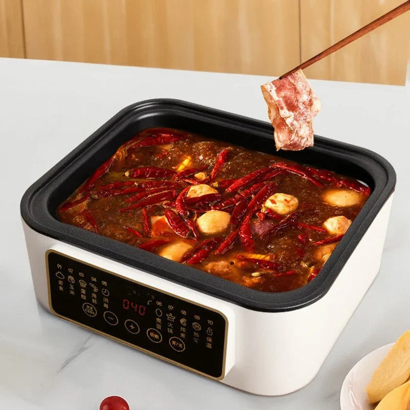 28-litre electric steamer with stainless steel rack and control panel