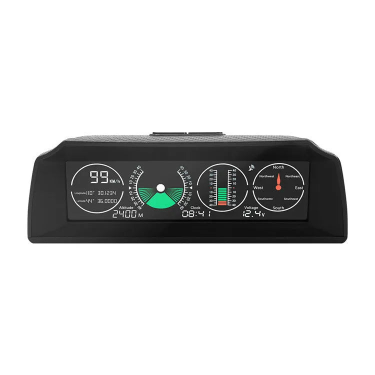 GPS GO 2 universal car HUD monitor in black showing speed altitude and compass on colour LCD display