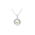 Sun moon tooth couple necklace with electroplated copper pendant and cross chain for men and women