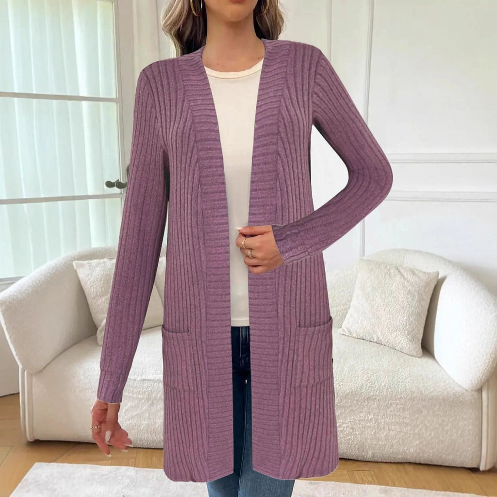 Long sleeve loose fit knitted cardigan jacket in black, wine red, or grey colour for sizes 1XL to 5XL