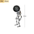 Robot-shaped desk lamp with custom graphic printing in silver or copper finish