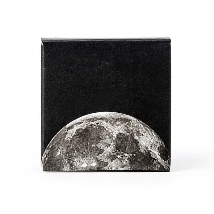 Box of 45 black moon phases and calendar planet stickers on self-adhesive paper