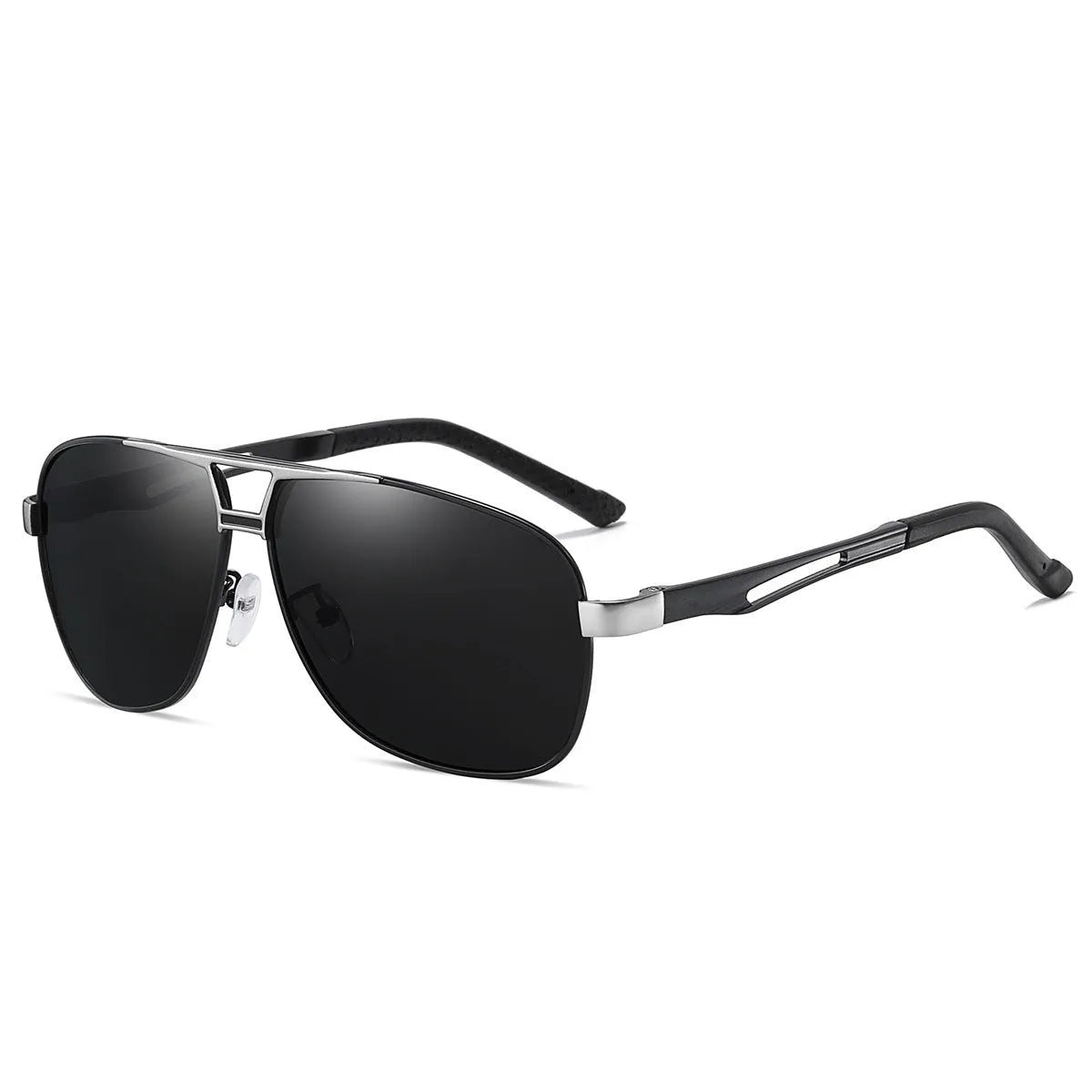 Men's orange red aviator sunglasses with polarised HD lenses and a metal frame.