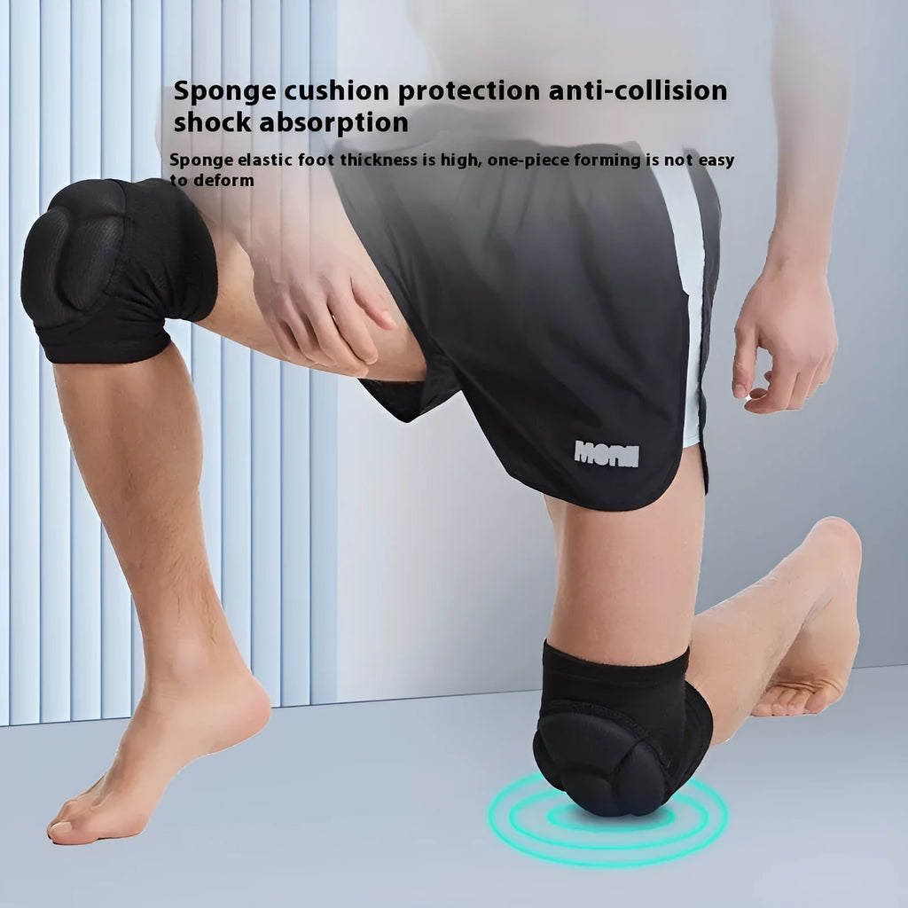 Black and blue thick sponge knee pads for dance sports protection