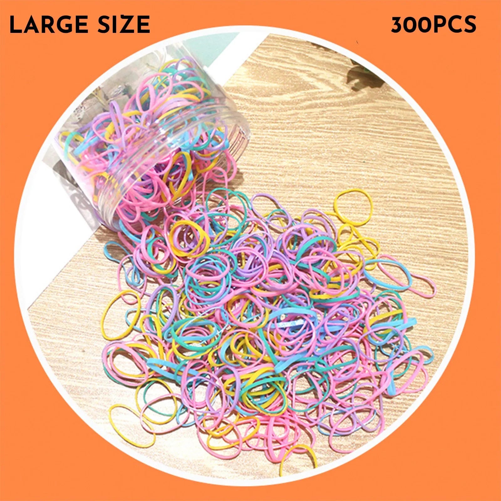 Multi-colour TPU baby hair ties in a reusable container, 300 or 600 pack for toddlers and girls with thin hair