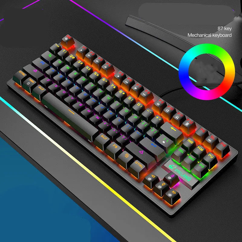 Gaming mechanical keyboard with ABS casing and mechanical axis switches in black colour