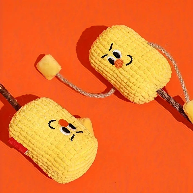 Polio wood corn cob dental chew toy for cats with natural catnip, 15cm long cat molar stick