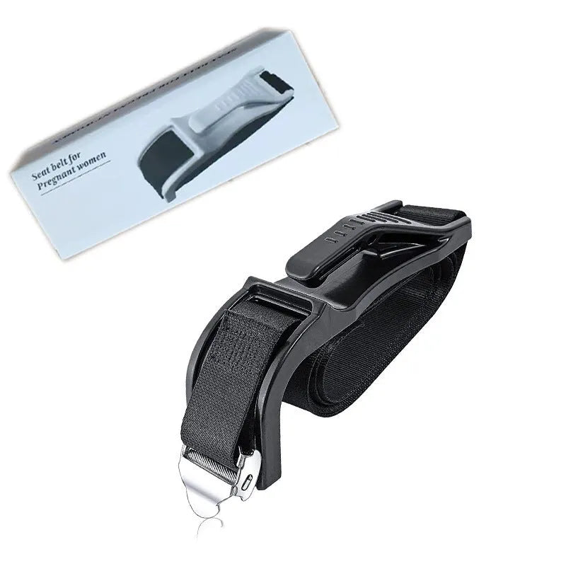 Black ABS polyester metal safety buckle for pregnant women's seat belt anti-strangulation car accessory