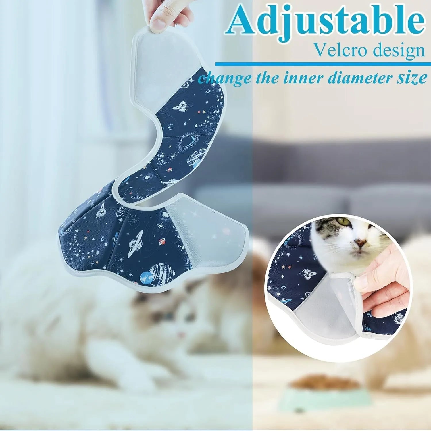 Soft cat recovery collar breathable waterproof adjustable S M size for small medium cats kittens