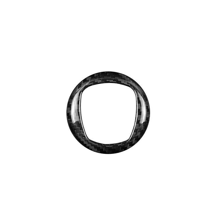 Real dry carbon fibre car steering wheel decorative frame sticker in black and red colour options