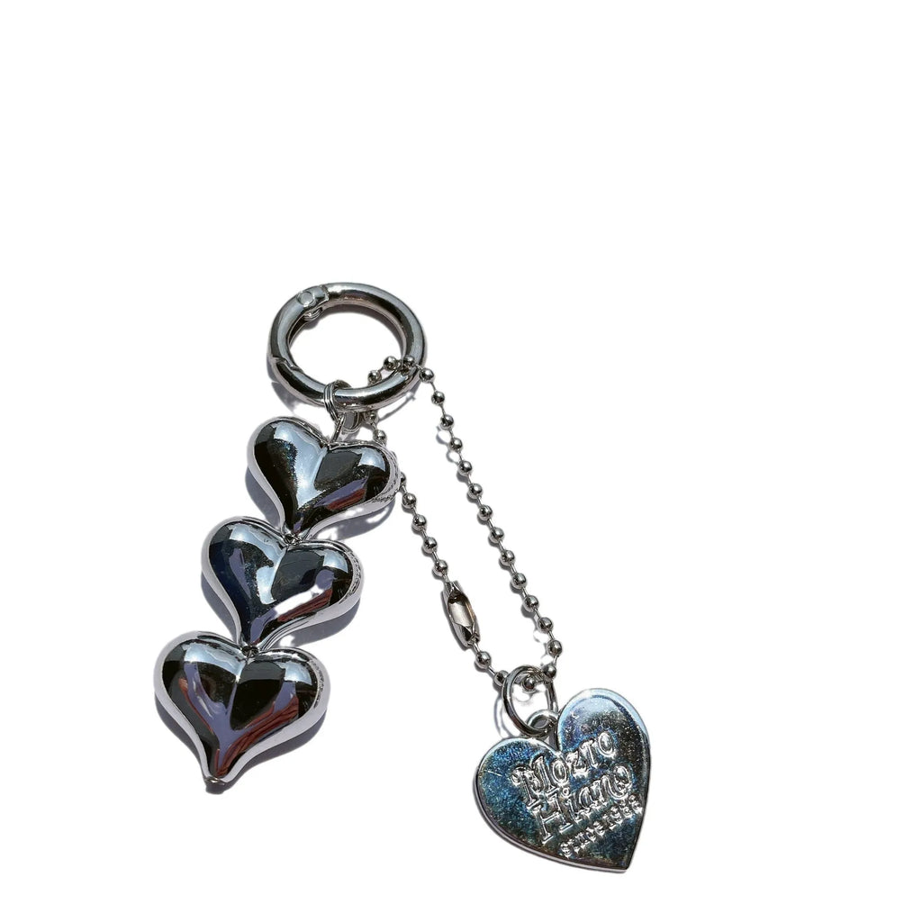 Acrylic love heart key ring with electroplated finish in black colour option