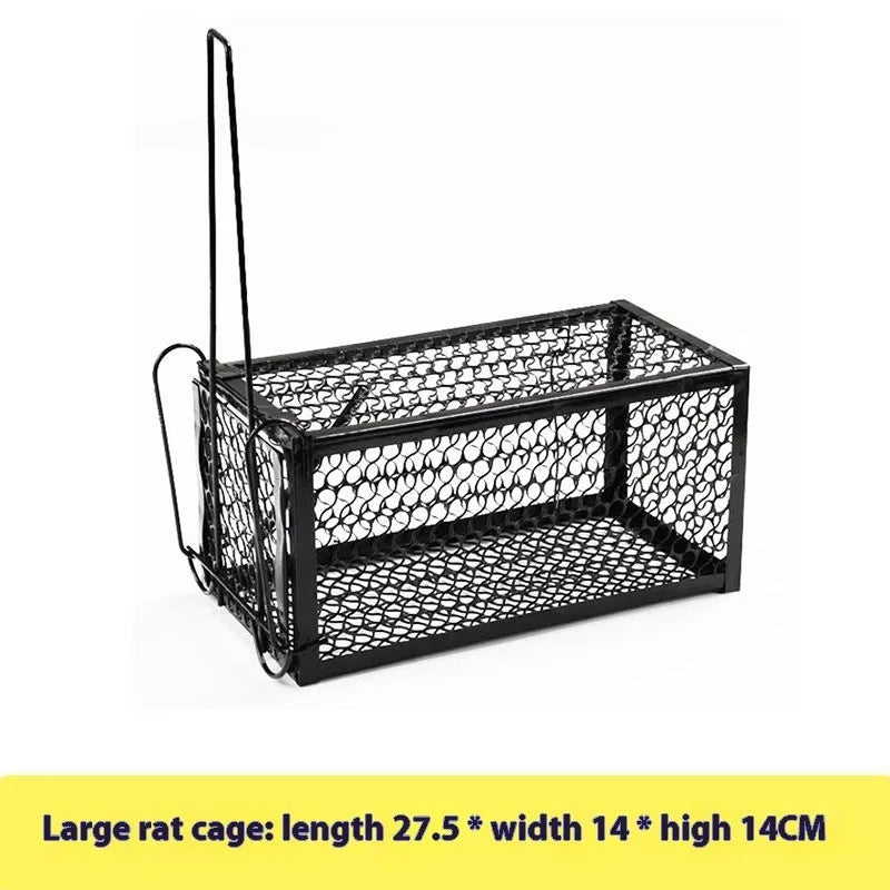 Automatic mouse cage trap showing metal and plastic variants in different sizes