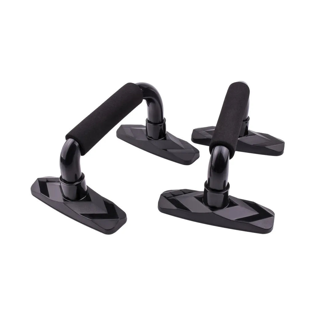 I-shaped PP sponge push up bars for strength training in black, blue, grey and red colour options