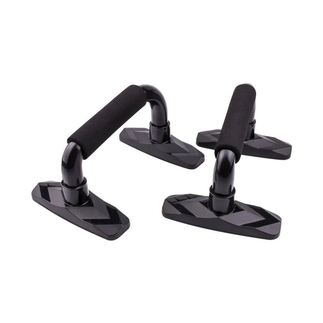 I-shaped PP sponge push up bars for strength training in black, blue, grey and red colour options