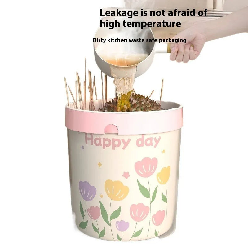 Pink degradable argy wormwood mosquito repellent garbage bags with drawstring closure