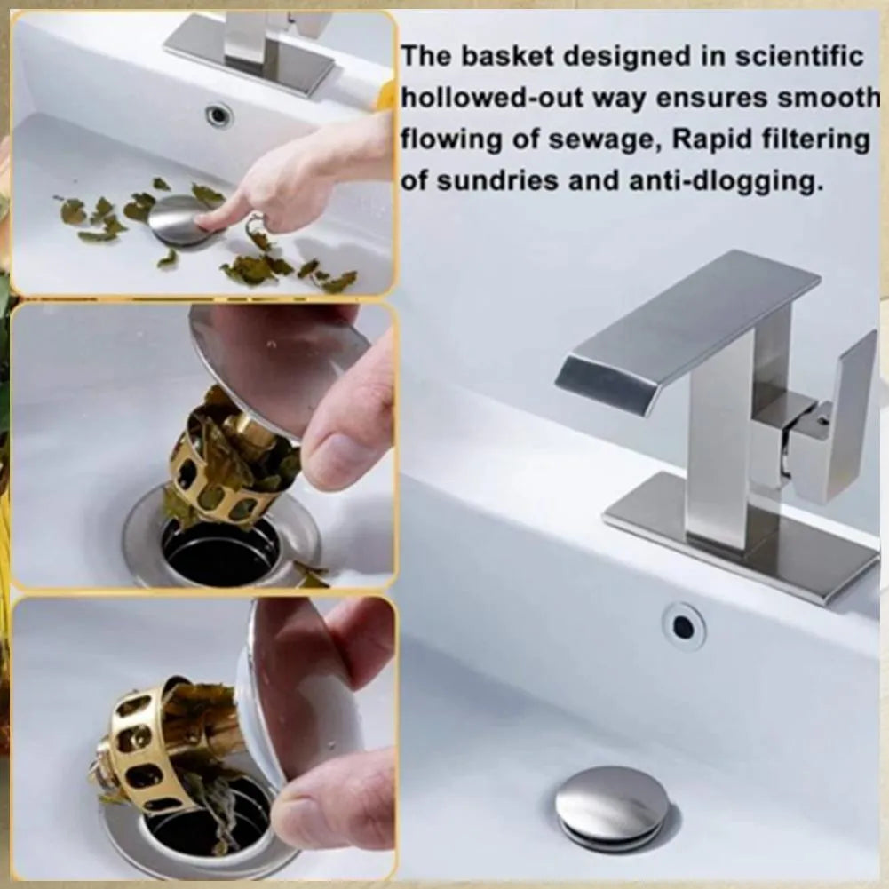 White copper manually pressed bounce anti-blocking filter element for single basin sink