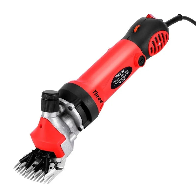 Yellow American 110V electric wool shearing clippers kit with multiple blade sets and maintenance tools