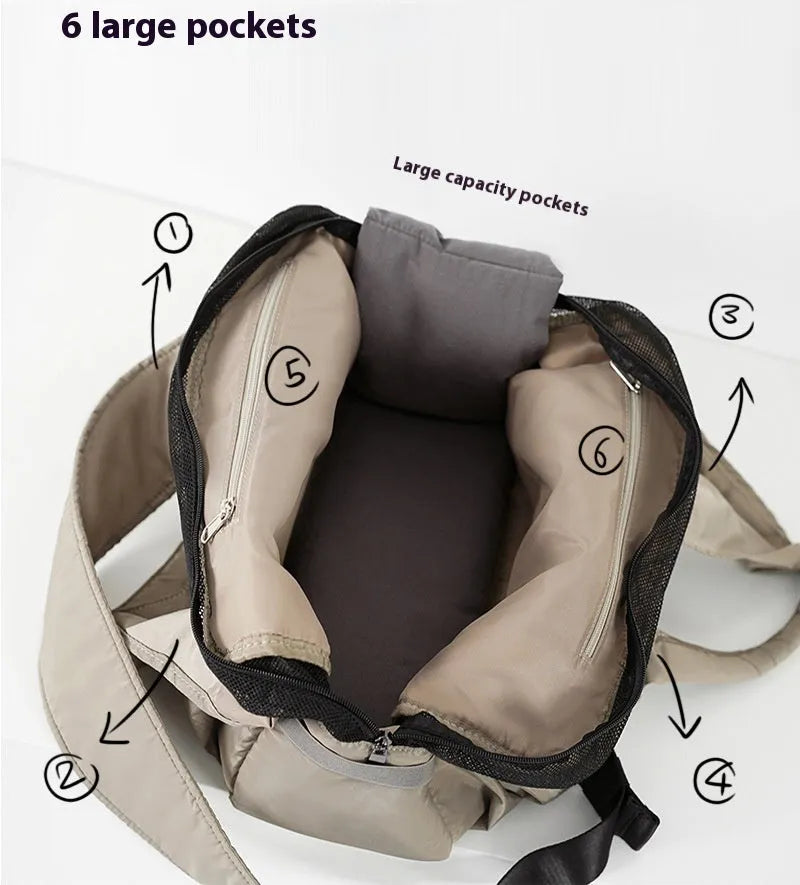 Apricot coloured cloth pet handbag for small dog transportation with 41x16x28 cm dimensions