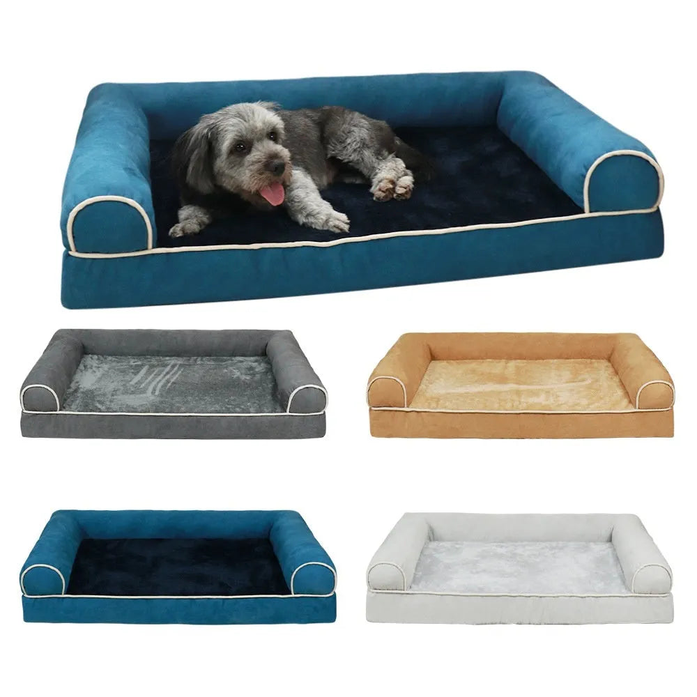 Square breathable sponge cooling dog bed for kennels in blue colour option