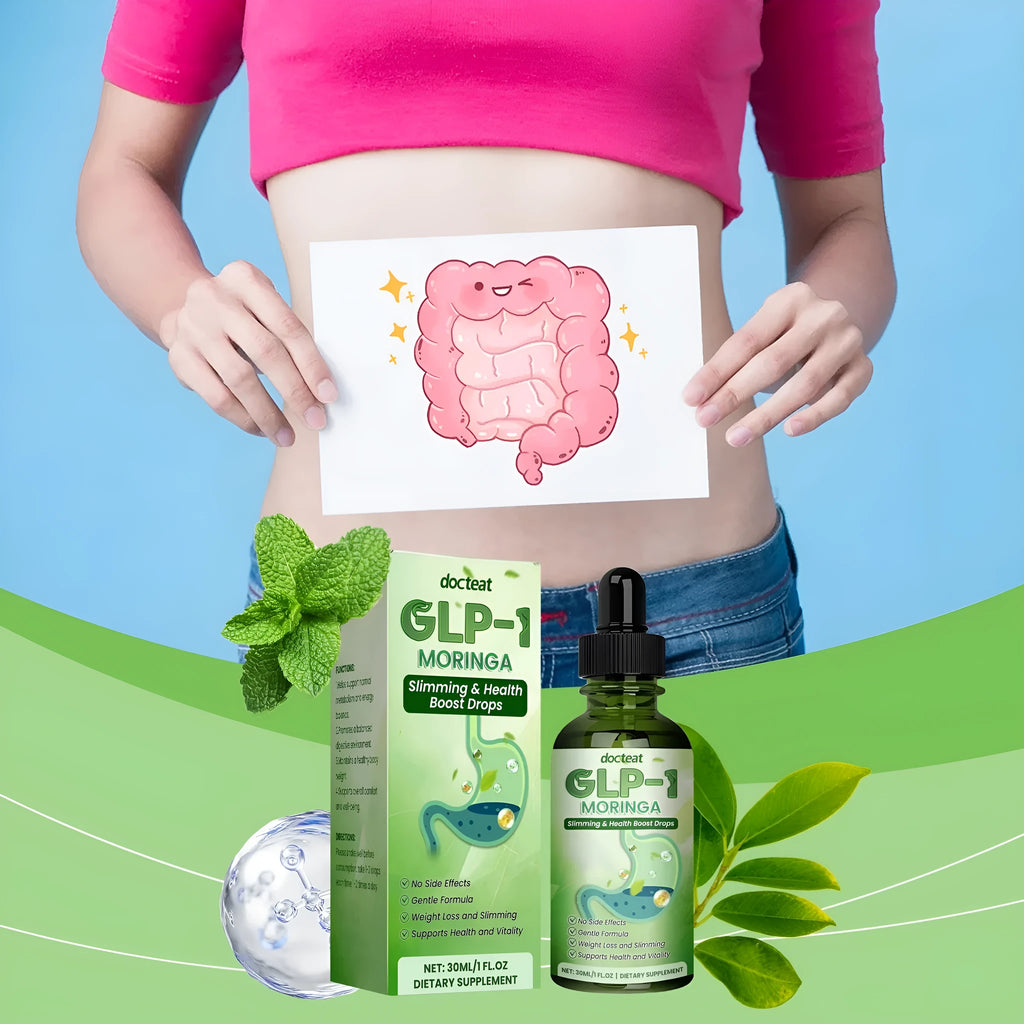 30ml bottle of Vitamin B1 liquid supplement with curcumin, moringa, and mint extracts in droplet form