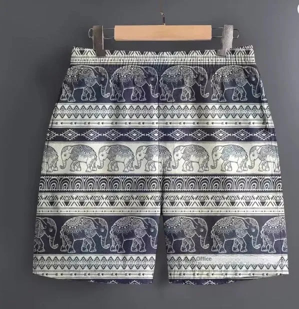 Men's polyester casual sports shorts available in multiple patterns and sizes S to 5XL