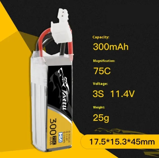 Tattu soft bag FPV drone battery 450mAh 75C with XT30 connector