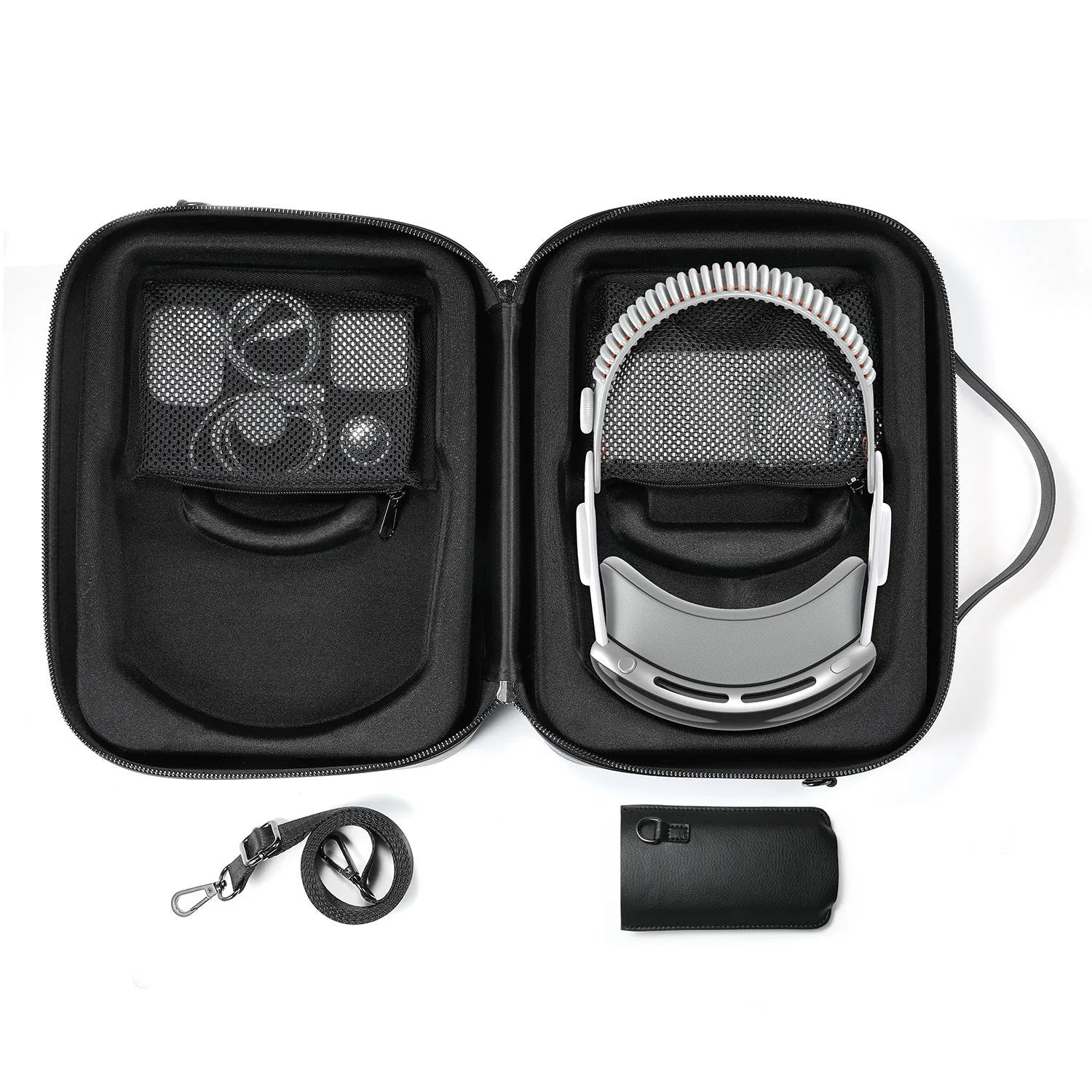 Black superfiber MR storage box for Apple Vision Pro headset measuring 32.5x24.5x11.5cm