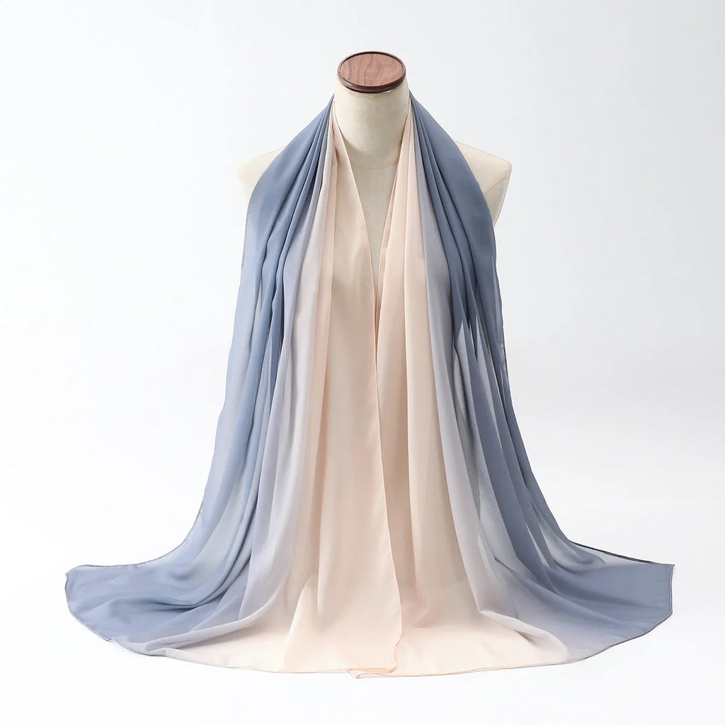 Bubble towel breathable chiffon scarf for women ethnic style 175cm long in colour option #1