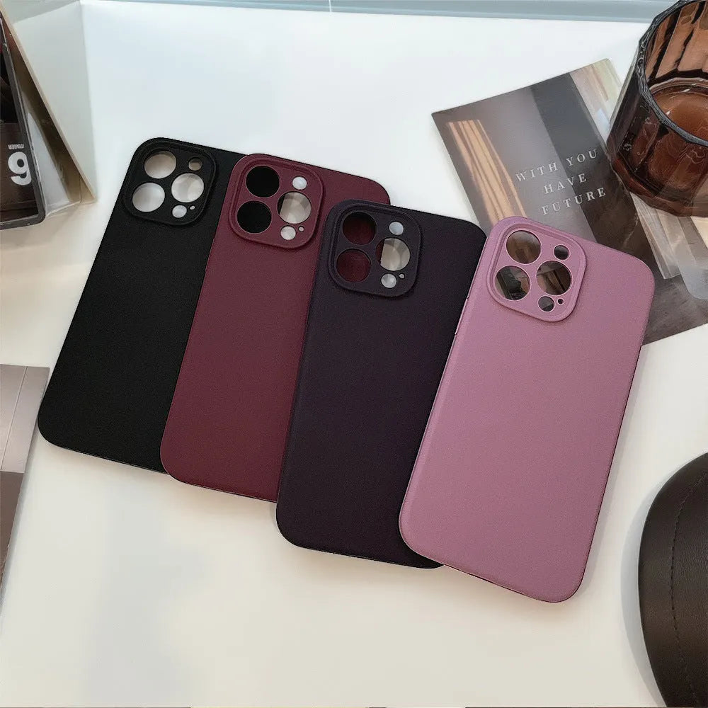 Liquid silicone phone case in solid colour with drop protection for iPhone series