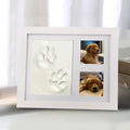 Pet hand and foot print photo frame with cat paw print mud DIY kit in black