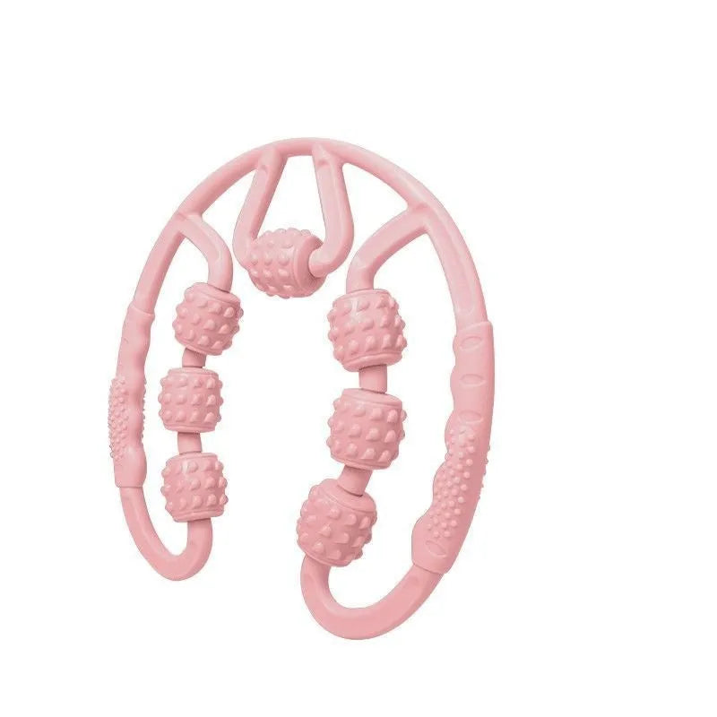 Leg massage roller clip with multiple wheels for pressure point stimulation in various colour options