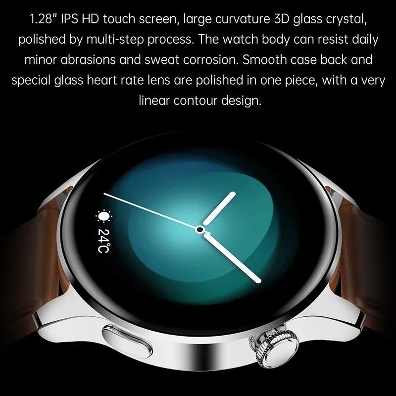 Smart watch with black silicone strap showing colour display with heart rate reading on a wrist