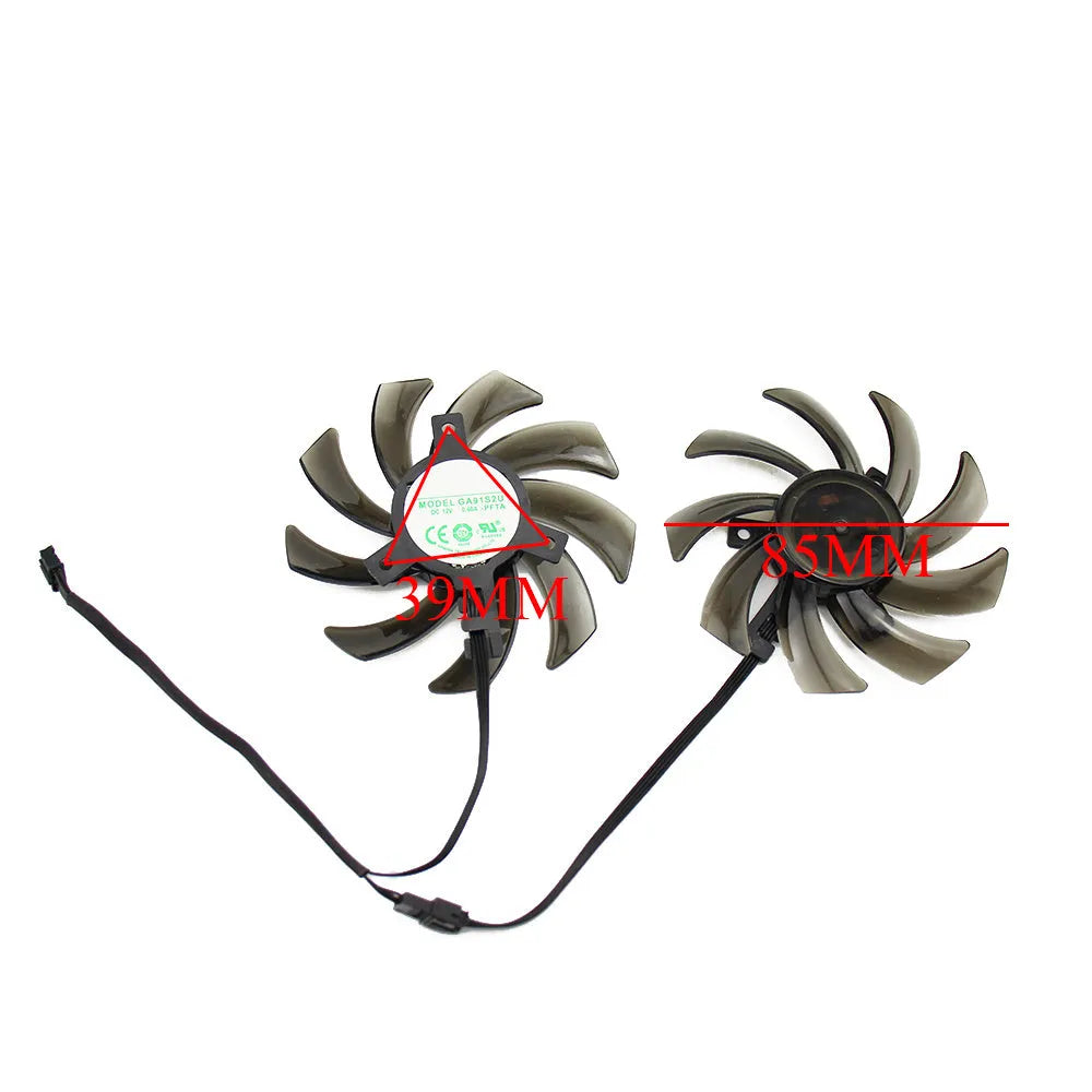 GA91S2U black graphics card cooling fan, 85mm diameter, 12V DC 0.40A, 4-pin connector, for Palit GTX1060 Dual replacement
