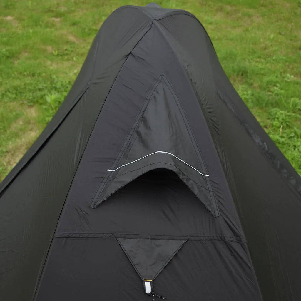 Lightweight single person camping tent with aluminium poles shown in red colour