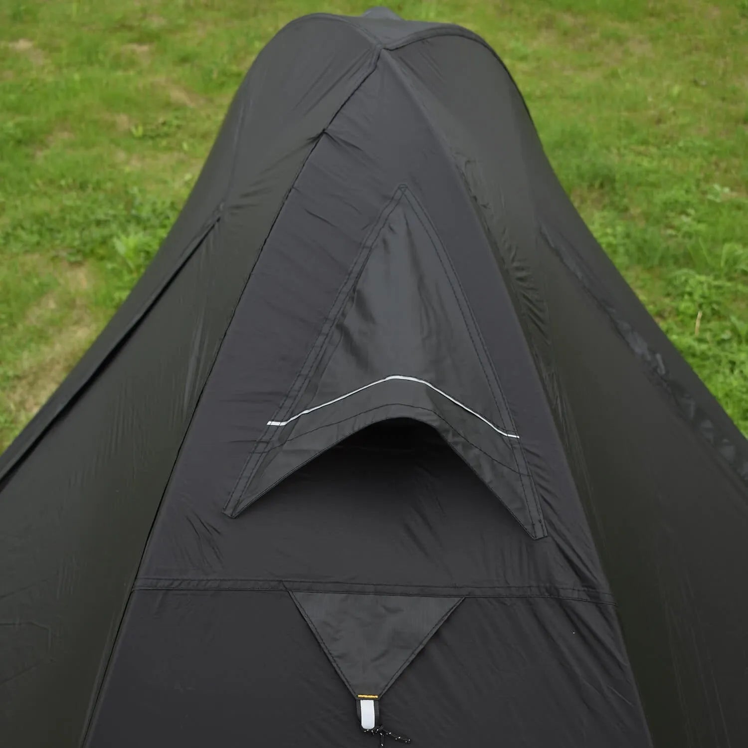 Lightweight single person camping tent with aluminium poles shown in red colour