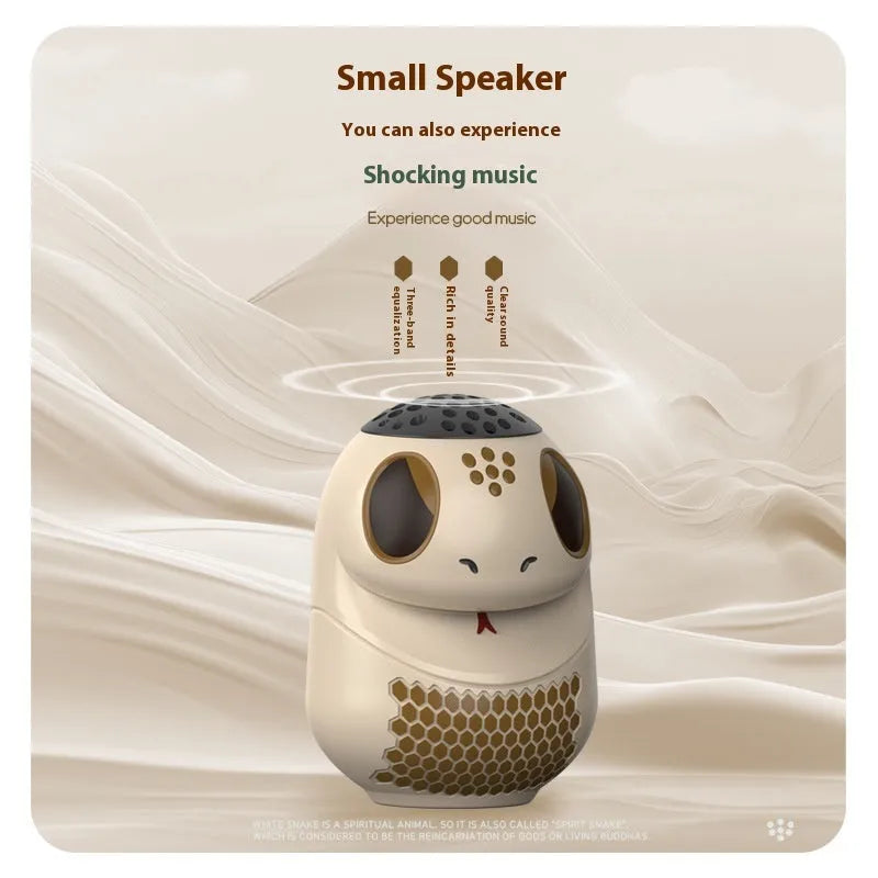 Wireless small cartoon Bluetooth speaker TK900 White with waterproof and drop-resistant design for desktop outdoor portable use