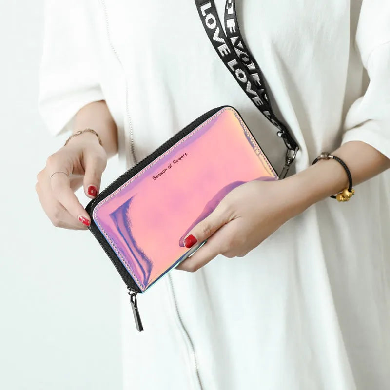 Korean style short folding women's wallet in three colour options with 11cm dimensions