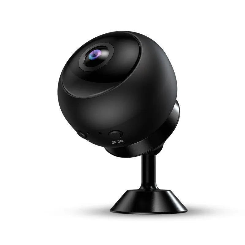 1080p wireless WiFi surveillance camera with ABS housing on a flat surface.
