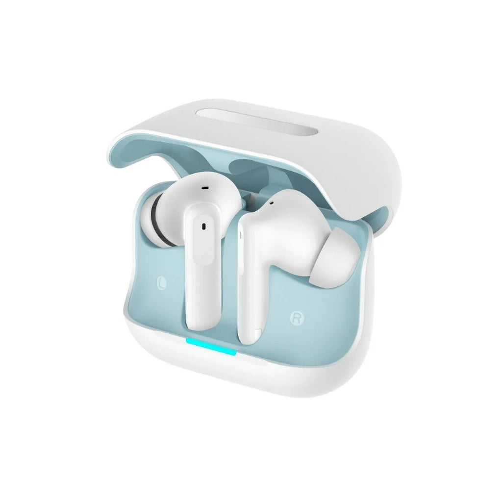 Black wireless Bluetooth headset with active noise reduction in-ear design and 13mm speaker