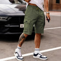 Men's summer workwear shorts loose fit polyester casual shorts in light gray