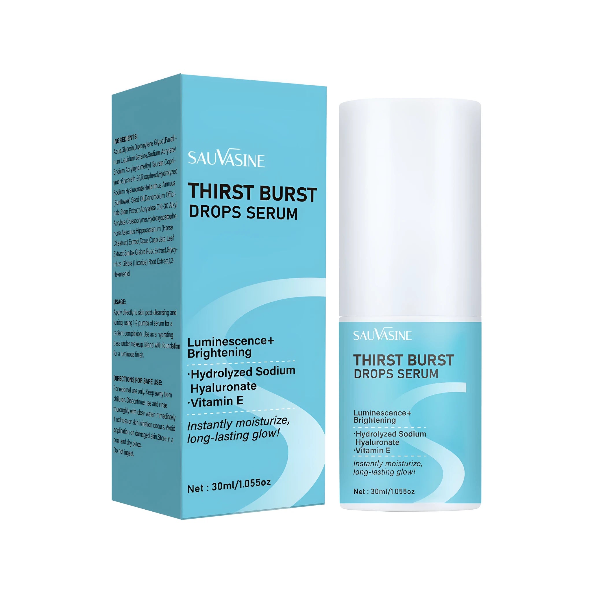 A 30ml bottle of Thirst Relieving Drops moisturising eye care solution.